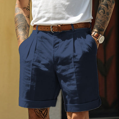 Classic Linen-Cotton Shorts for Men