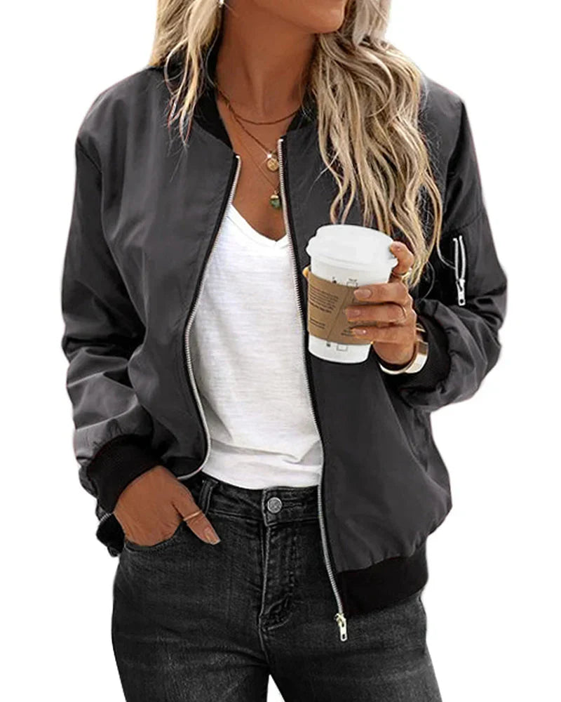 Classic Bomber Jacket for Women – Timeless Style and Comfort