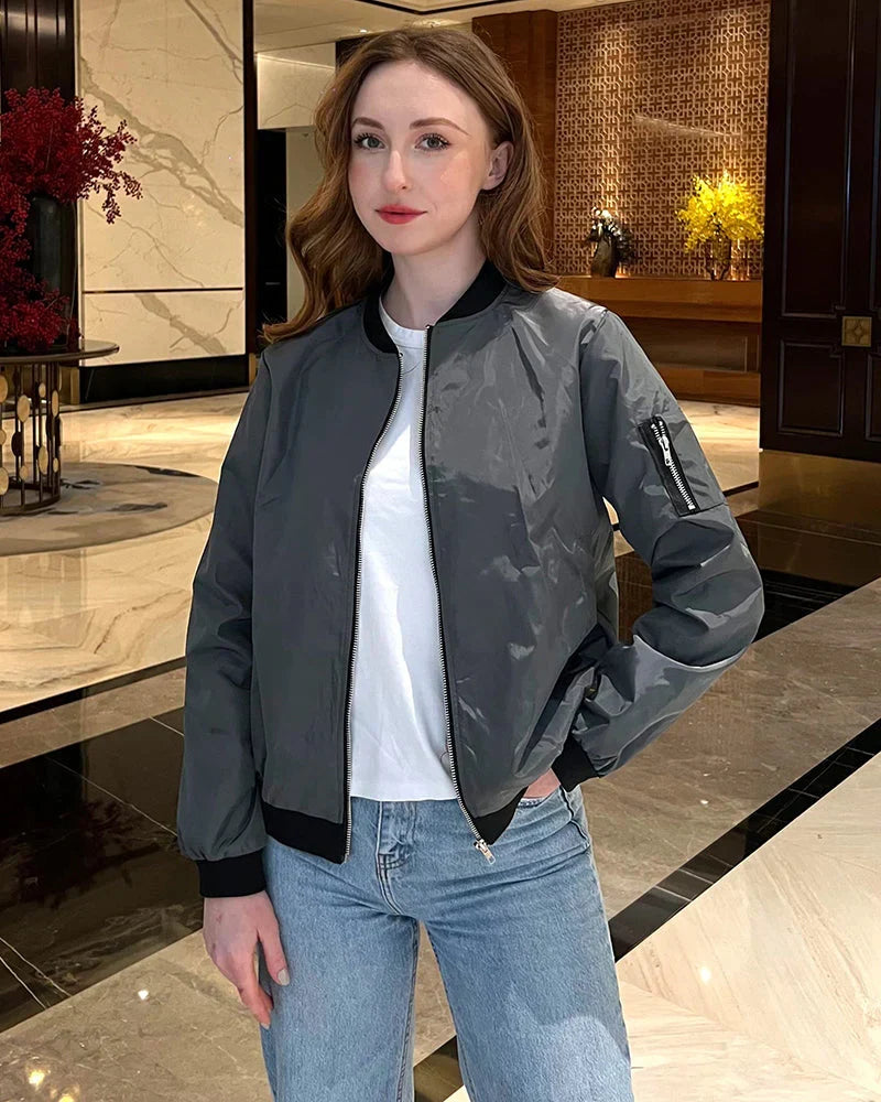 Classic Bomber Jacket for Women – Timeless Style and Comfort