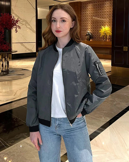 Classic Bomber Jacket for Women – Timeless Style and Comfort