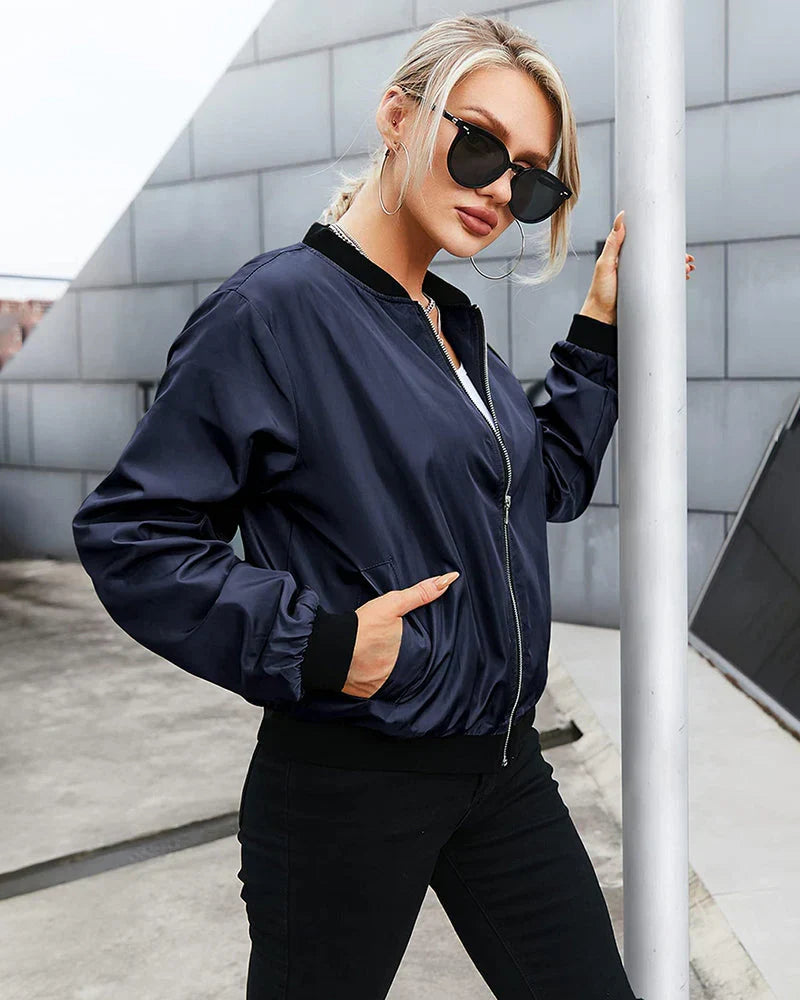 Classic Bomber Jacket for Women – Timeless Style and Comfort