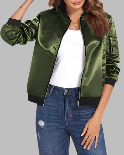 Classic Bomber Jacket for Women – Timeless Style and Comfort