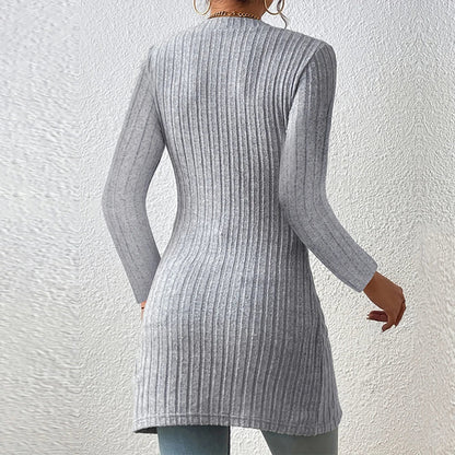 Claudia | Asymmetrical Ribbed Cardigan