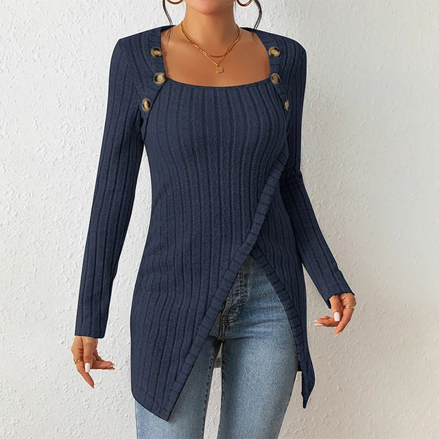 Claudia | Asymmetrical Ribbed Cardigan
