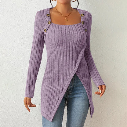 Claudia | Asymmetrical Ribbed Cardigan