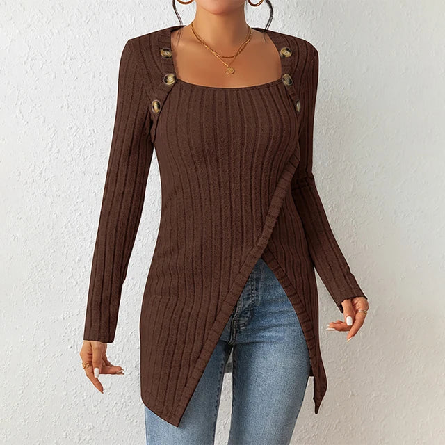 Claudia | Asymmetrical Ribbed Cardigan