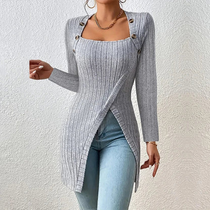 Claudia | Asymmetrical Ribbed Cardigan