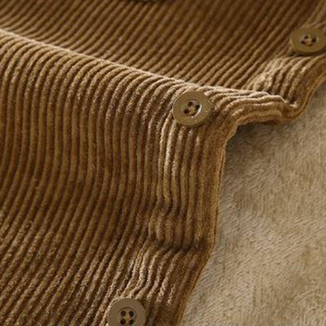 Warm Vintage Casual Men's Shirt with Fleece Lining