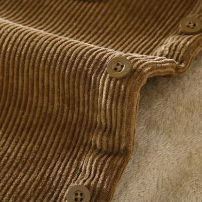 Warm Vintage Casual Men's Shirt with Fleece Lining