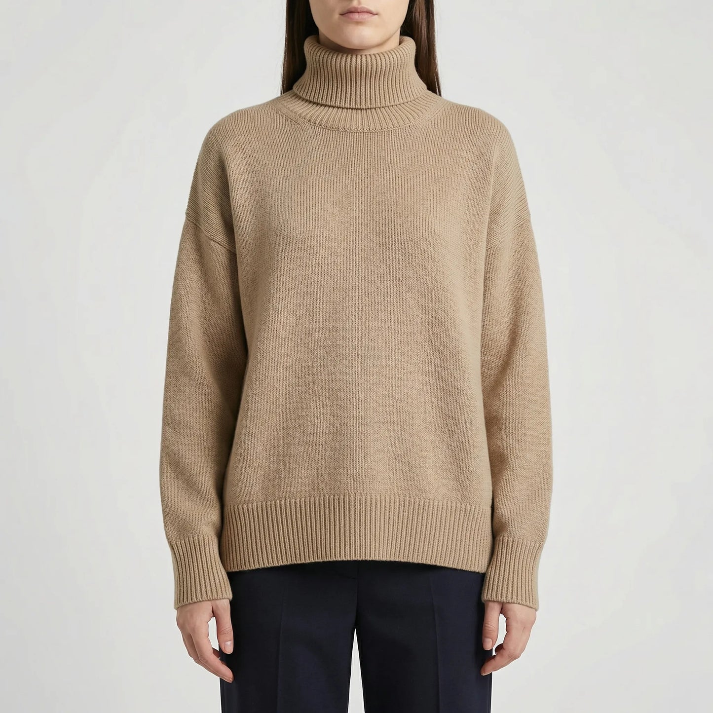 Ribbed Turtleneck Sweater – Casual Long Sleeve Style