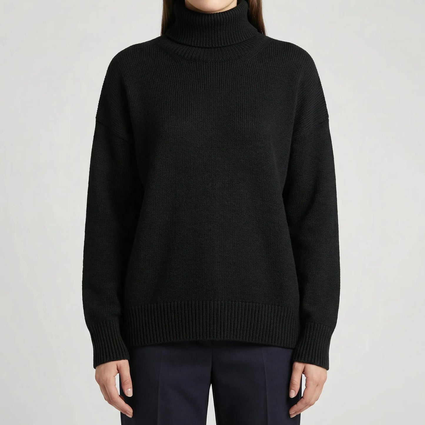 Ribbed Turtleneck Sweater – Casual Long Sleeve Style