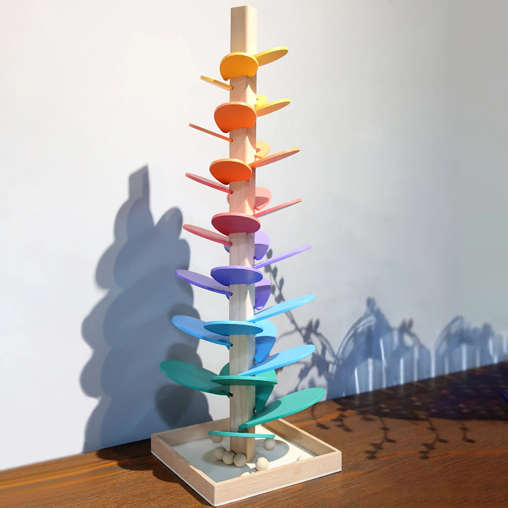 Rainbow Marble Tree Toy - Montessori Ball Drop Game