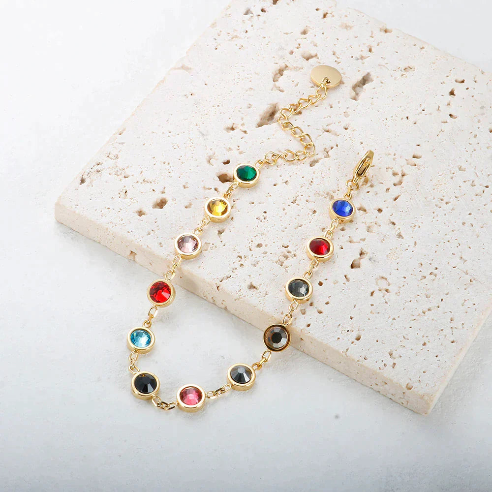 Colorful Crystal Charm Bracelet