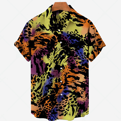 Comfortable Men's Shirt with Short Sleeves and Stylish Print