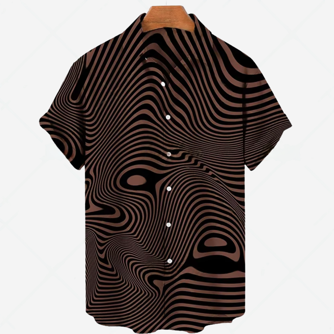 Comfortable Men's Shirt with Short Sleeves and Stylish Print