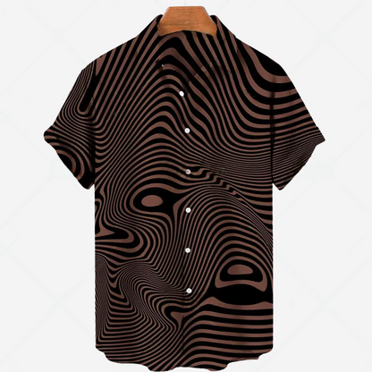 Comfortable Men's Shirt with Short Sleeves and Stylish Print