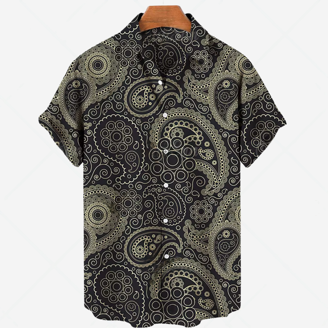 Comfortable Men's Shirt with Short Sleeves and Stylish Print