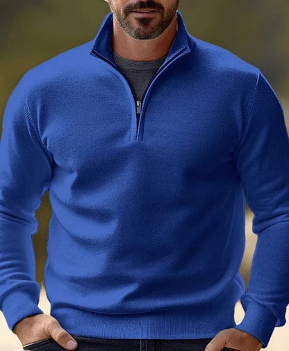 Comfortable Men's Sweater with Quarter Zip - George