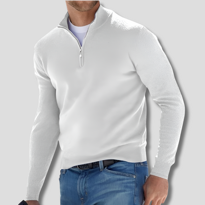 Comfortable Men's Sweater with Quarter Zip - George