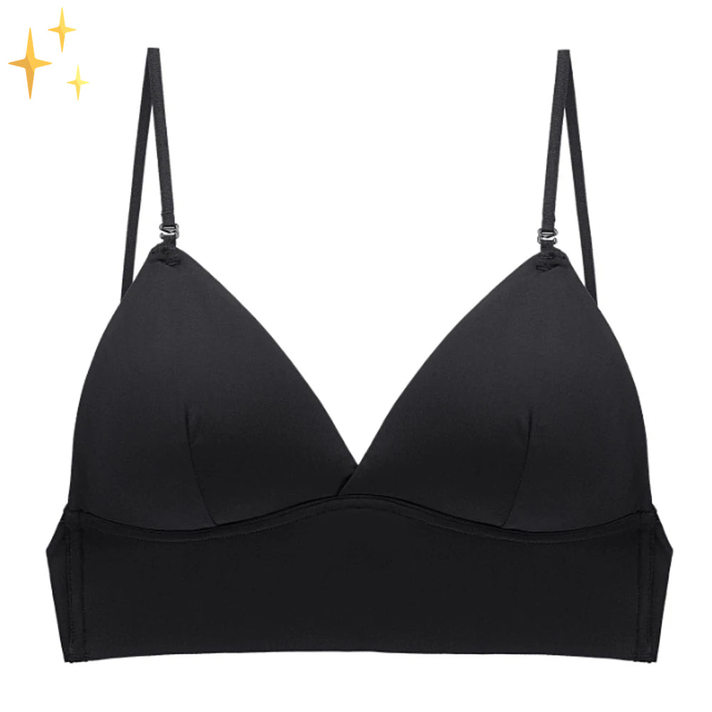 Comfortable bra with low back and thin shoulder straps