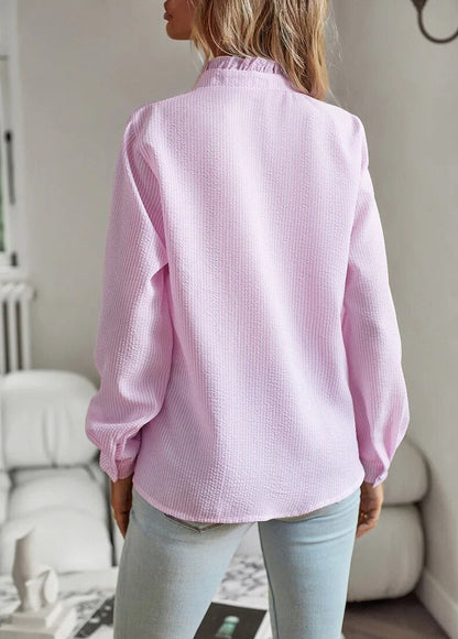 Comfortable long-sleeve blouse with ruffles for women - Mecca