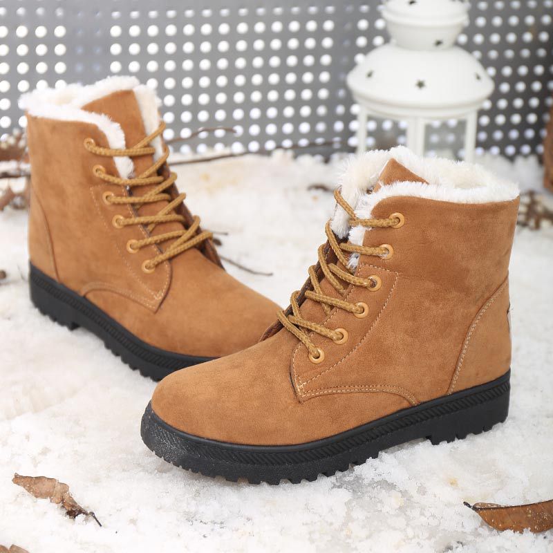 Comfortable padded non-slip lace-up winter boots for women - Evelyn
