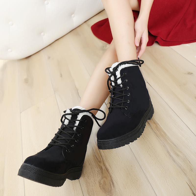 Comfortable padded non-slip lace-up winter boots for women - Evelyn