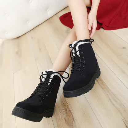 Comfortable padded non-slip lace-up winter boots for women - Evelyn