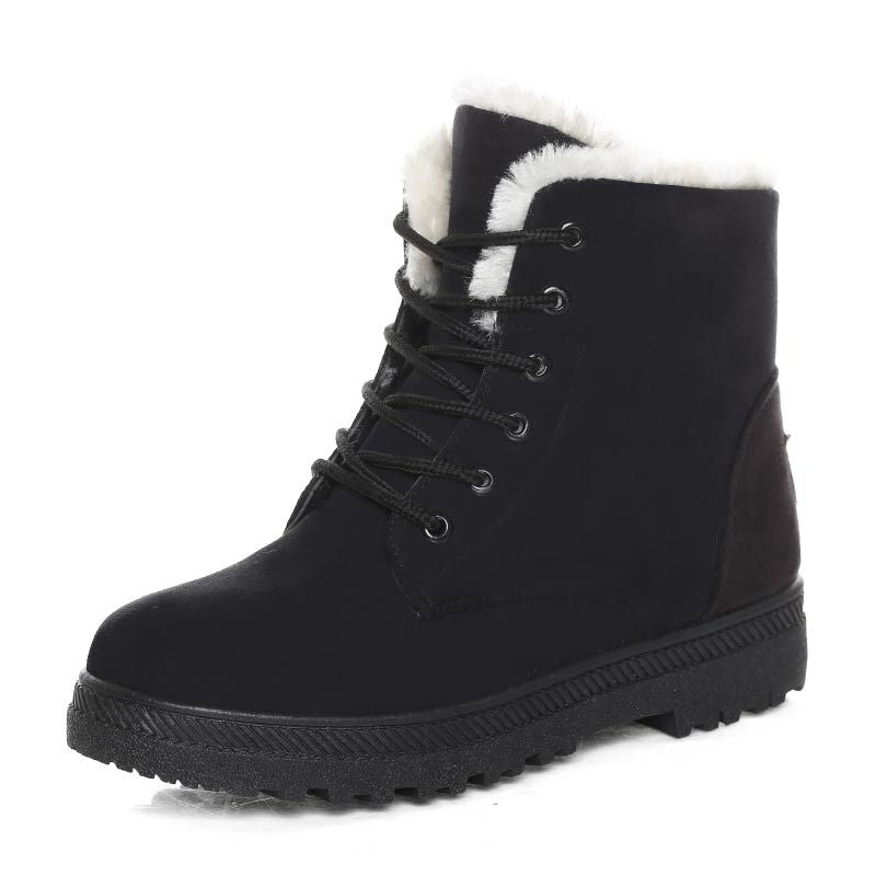 Comfortable padded non-slip lace-up winter boots for women - Evelyn