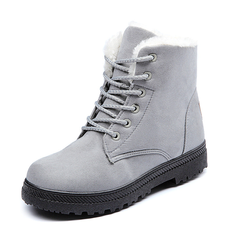 Comfortable padded non-slip lace-up winter boots for women - Evelyn