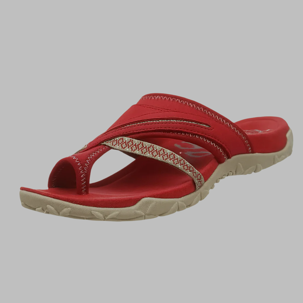 Comfortable slippers with cross straps
