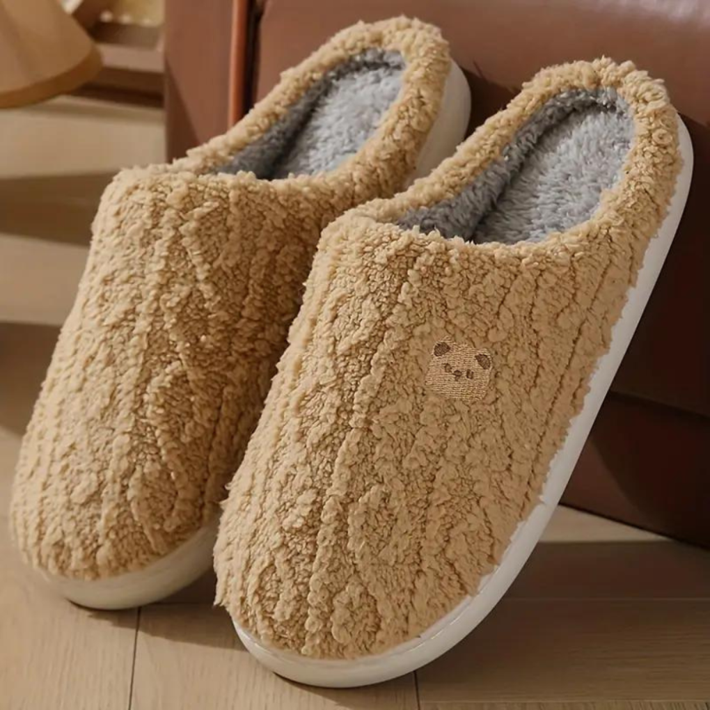 Comfortable, soft bear slippers for women, ready for winter
