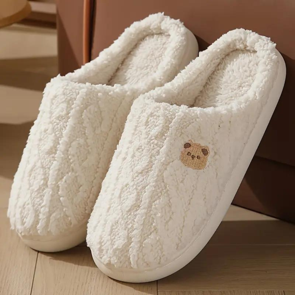 Comfortable, soft bear slippers for women, ready for winter