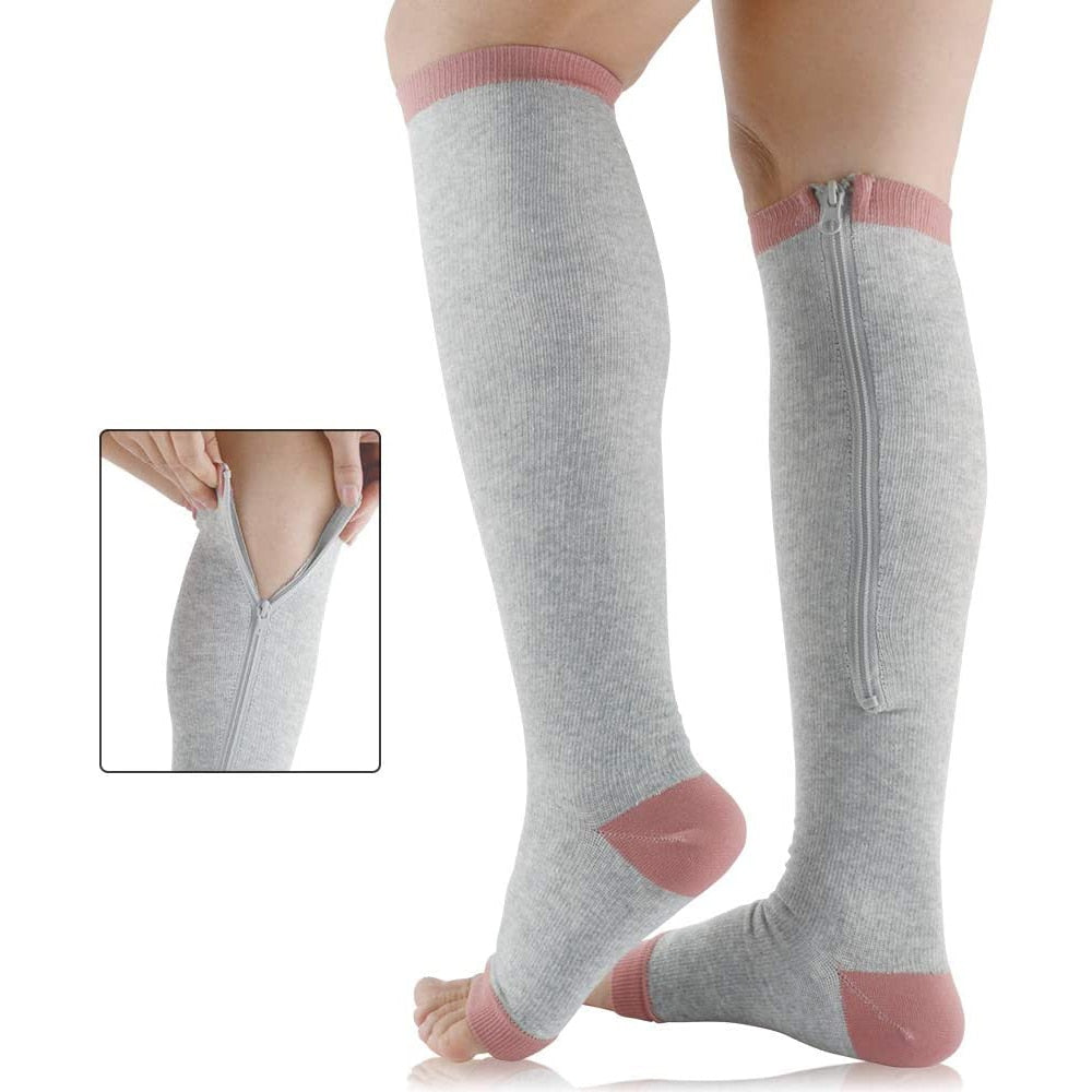 Comfortable support stockings with zipper