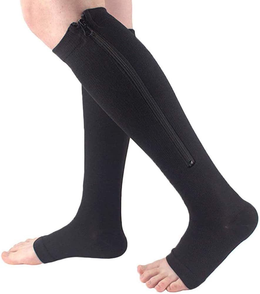 Comfortable support stockings with zipper
