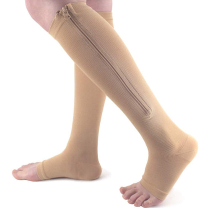 Comfortable support stockings with zipper