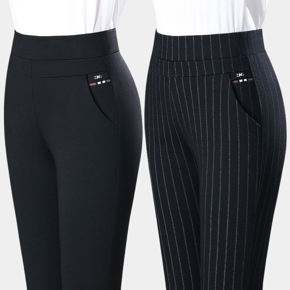 Comfortable women's stretch pants with high waist