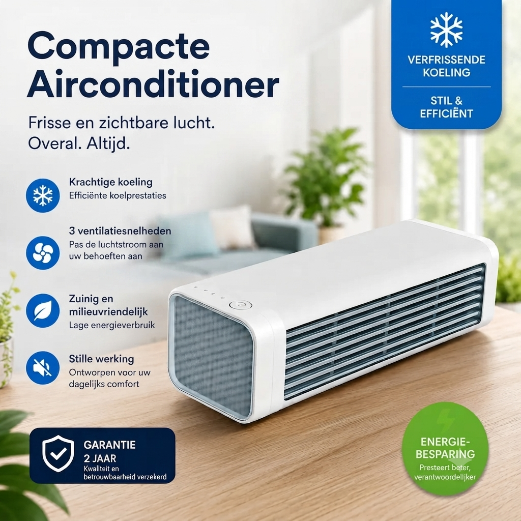 Compact air conditioner with wall mounting