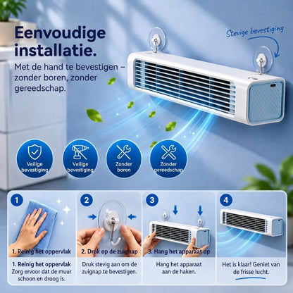 Compact air conditioner with wall mounting