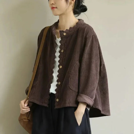 Corduroy Detail Jacket for Women