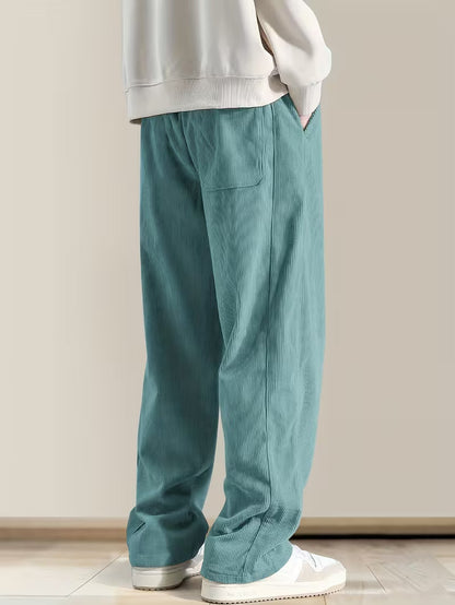 Corduroy Trousers with Loose Fit and Straight Legs