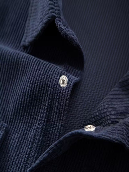 Corduroy jacket with double-breasted buttons