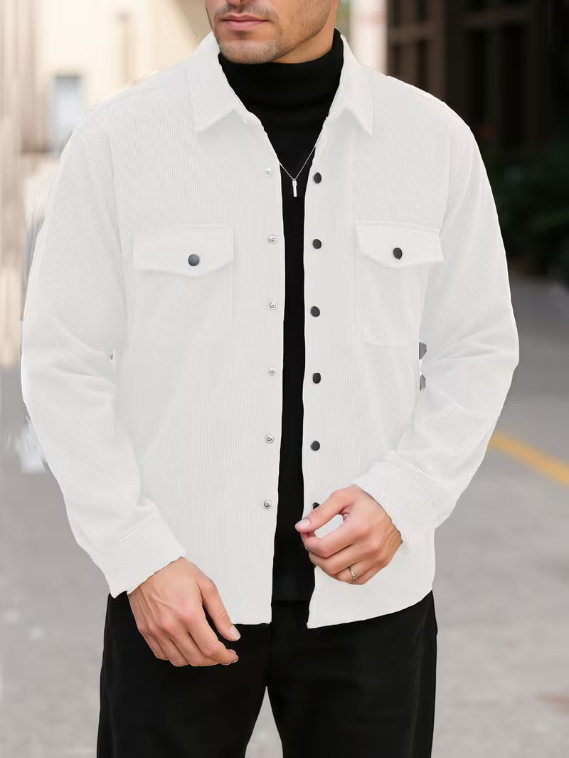 Corduroy jacket with double-breasted buttons