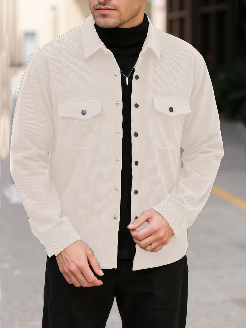 Corduroy jacket with double-breasted buttons