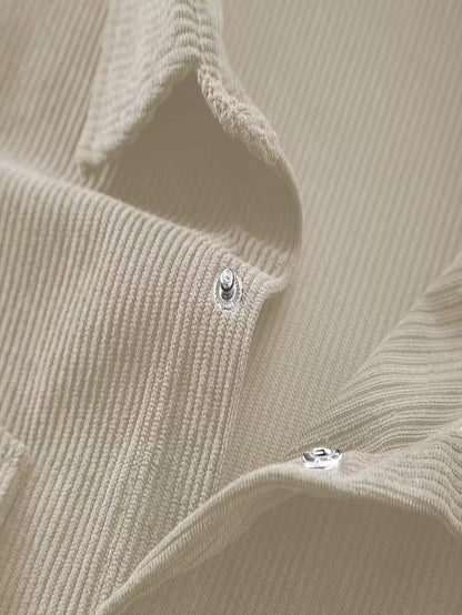 Corduroy jacket with double-breasted buttons
