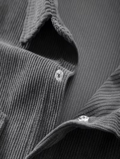 Corduroy jacket with double-breasted buttons