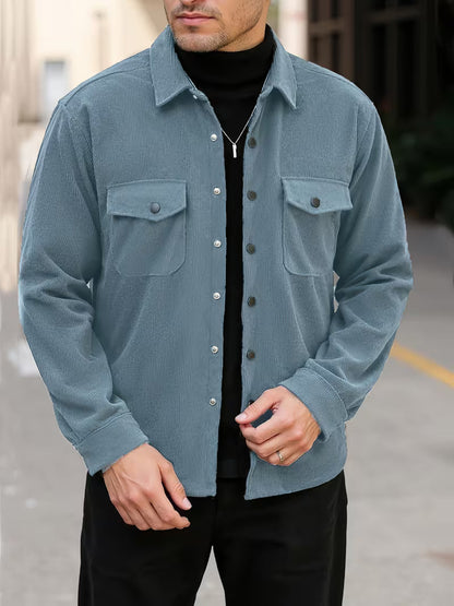 Corduroy jacket with double-breasted buttons