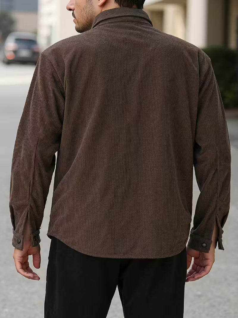 Corduroy jacket with double-breasted buttons