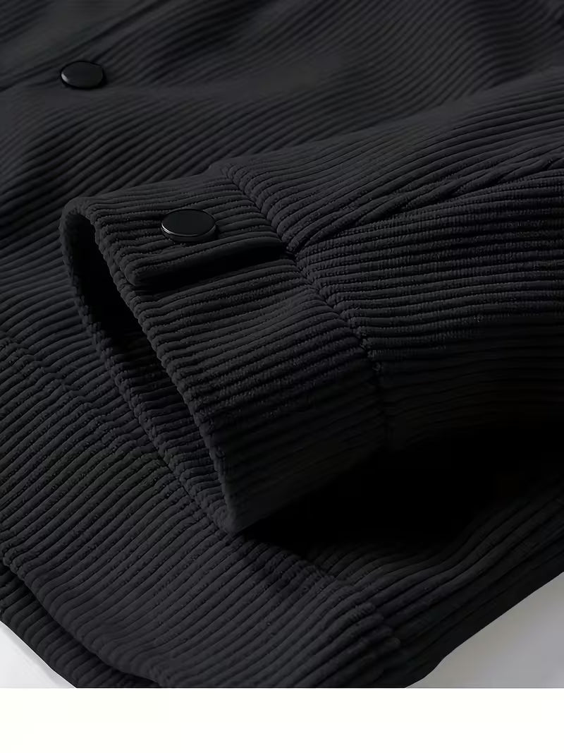 Corduroy jacket with two chest pockets and classic collar