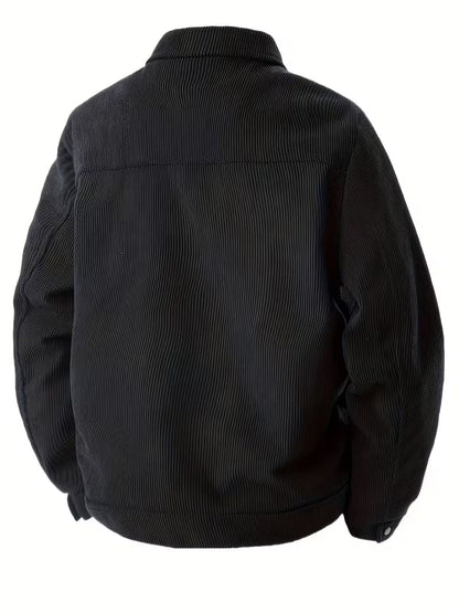 Corduroy jacket with two chest pockets and classic collar